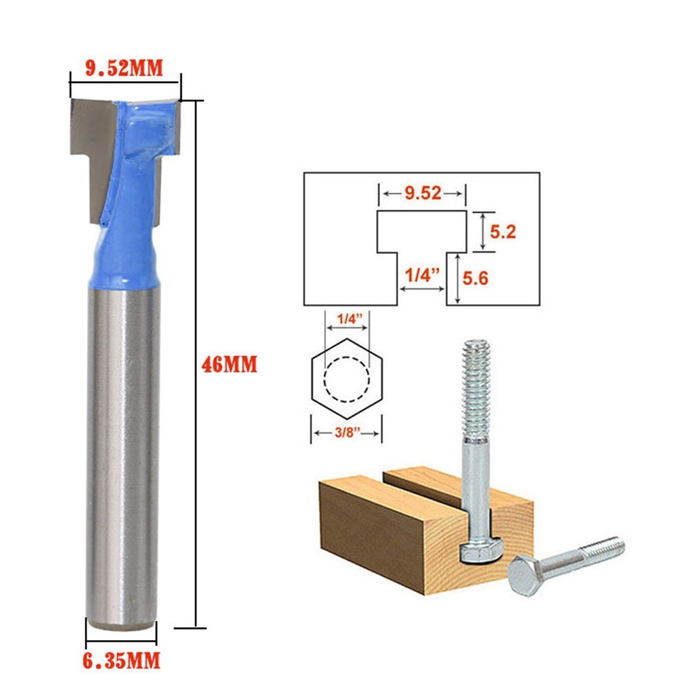 Power Tools Woodworking - A11I 1/4-дюймовый хвостовик с Т-образным пазом,